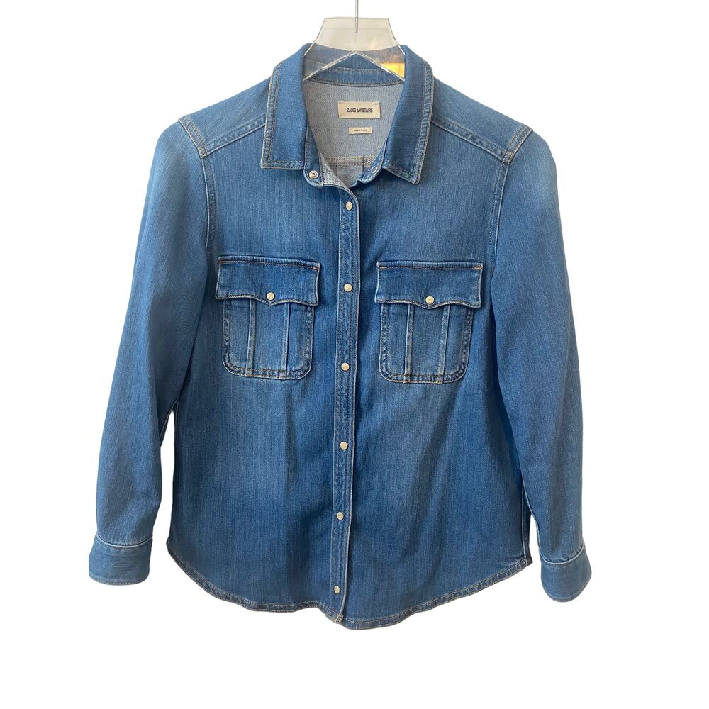 ZAGID & VOLTAIRE TARO DENIM BUTTON UP SIZE XS - Picture 2 of 10